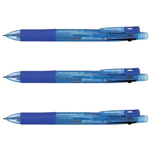 사라사 멀티펜 3+S SJ3 0.5mm, 블루, 3개