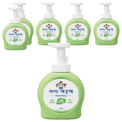 아이깨끗해 항균 폼 핸드솝 청포도향, 490ml, 6개