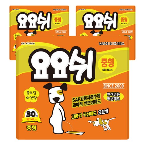 요요쉬 애견 배변패드 플로랄 와인향, 30개입, 3개