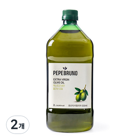 페페브루노 엑스트라 버진 올리브 오일, 2L, 2개