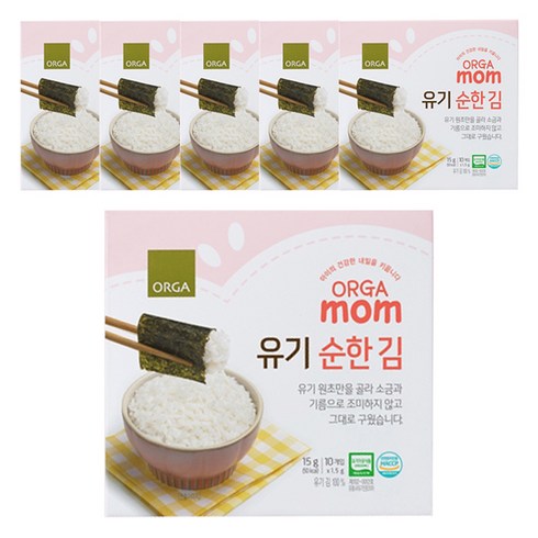 올가홀푸드 유기 순한 김 1.5g, 순한맛, 15g, 6개