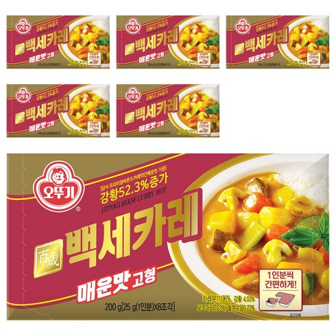 오뚜기 백세카레 고형 매운맛, 200g, 6개