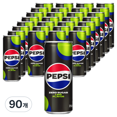 펩시 제로슈거 라임향, 250ml, 90개