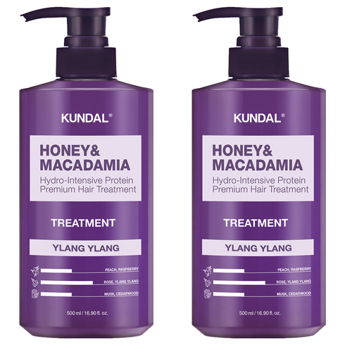 쿤달 허니 앤 마카다미아 헤어 트리트먼트 일랑일랑향, 500ml, 2개