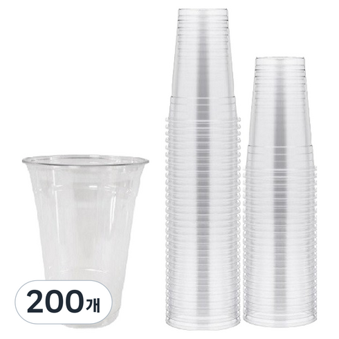 이로울생활 투명 PET 컵 92mm, 200개, 480ml, 1개입