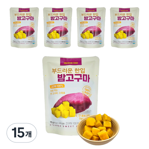 해맑음 부드러운 한입 밤고구마, 15개, 70g