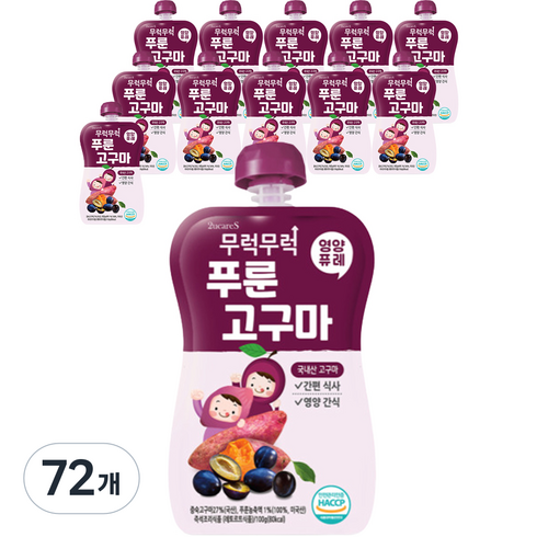 이유케어스 무럭무럭 과일퓨레, 푸룬고구마, 72개, 100g