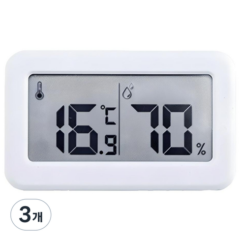 LCD 디지털 온습도계 일반형, 혼합색상, 3개