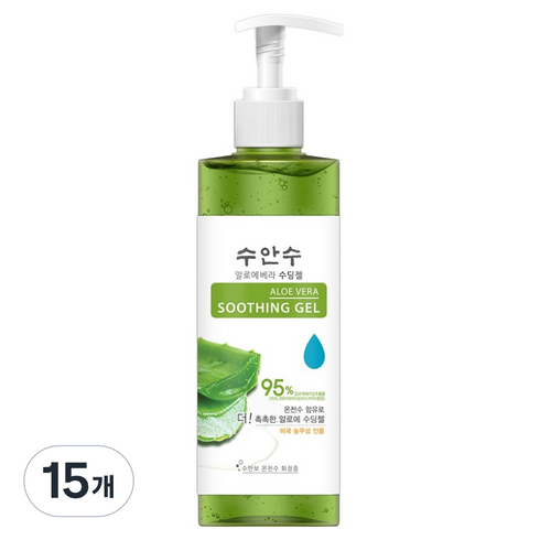 수안수 알로에베라 수딩젤 펌프형, 400ml, 15개