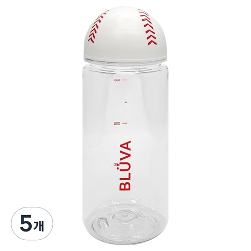 블루바 눈금표시 트라이탄 휴대용 스포츠 보틀, 5개, 350ml, 야구볼캡