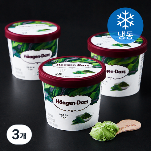 하겐다즈 그린티 미니컵 멀티팩 아이스크림 (냉동), 100ml, 3개입, 3개