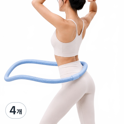 마라나타 코어핏 뱃살운동 저소음 홈트용 주부 다이어트 훌라후프, 블루, 4개, 1.3kg