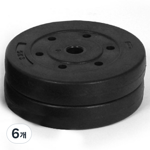 반석스포츠 PVC 바벨, 2.5kg, 6개, 블랙