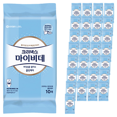 마이비데 클린케어 화장실용 물티슈 휴대형, 55g, 10매, 60개