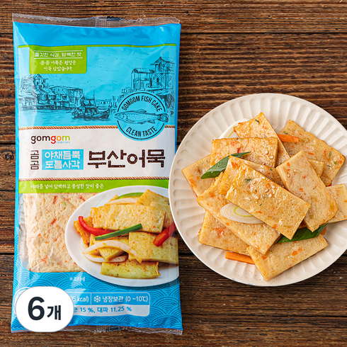 곰곰 야채듬뿍 도톰사각 부산어묵, 300g, 6개