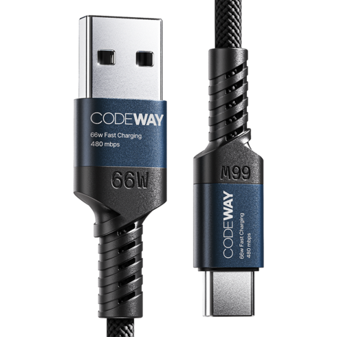 코드웨이 USB A to C타입 고속 충전 케이블, 2m, 블루, 2개