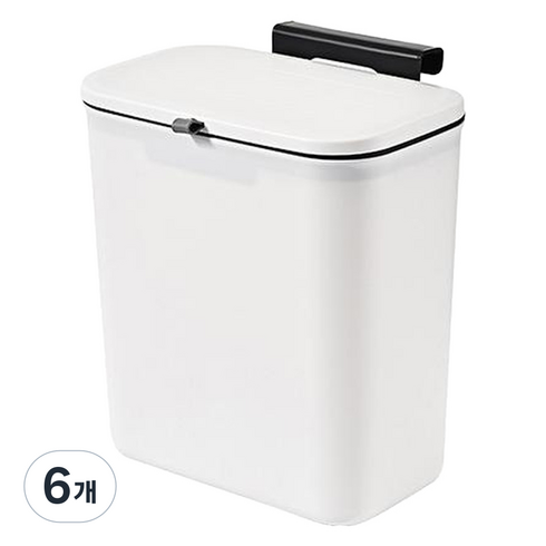셀리빙 벽걸이형 휴지통, 화이트, 6개