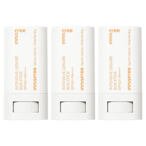 이니스프리 인텐시브 레져 선스틱 SPF50+ PA++++, 18g, 3개