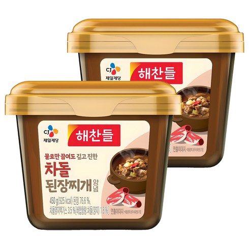 해찬들 물로만 끓여도 깊고 진한 차돌 된장찌개 양념, 450g, 2개