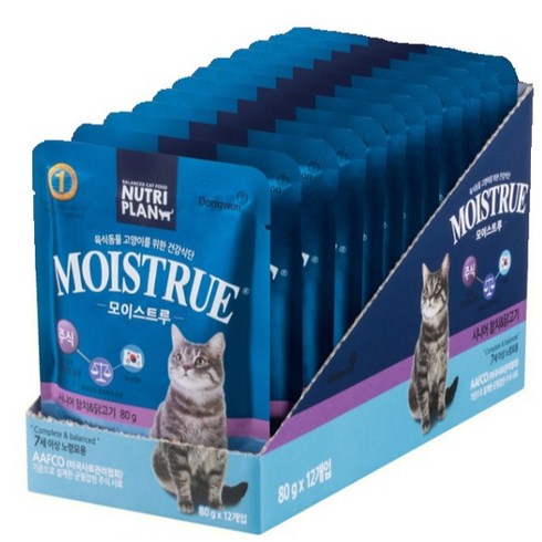 동원뉴트리플랜 고양이 모이스트루 주식파우치, 닭+참치, 80g, 12개