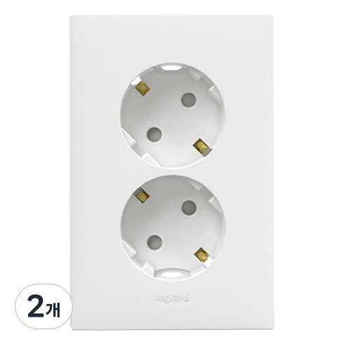르그랑 아펠라 Simple 2구 매입 콘센트 45도 핀타입 화이트, 2개