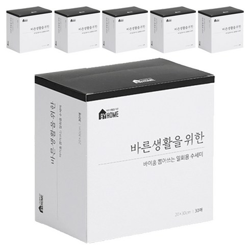 바이홈 뽑아쓰는 일회용 수세미, 블랙, 30개입, 6개