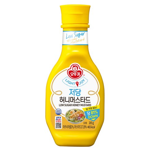 오뚜기 LIGHT 앤 JOY 저당 허니머스타드, 265g, 1개
