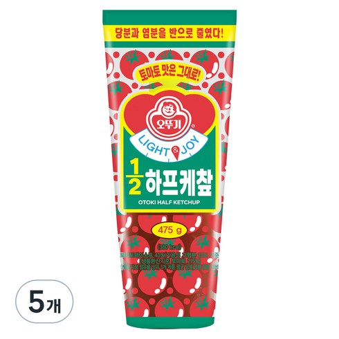 오뚜기 LIGHT 앤 JOY 하프케챺, 475g, 5개