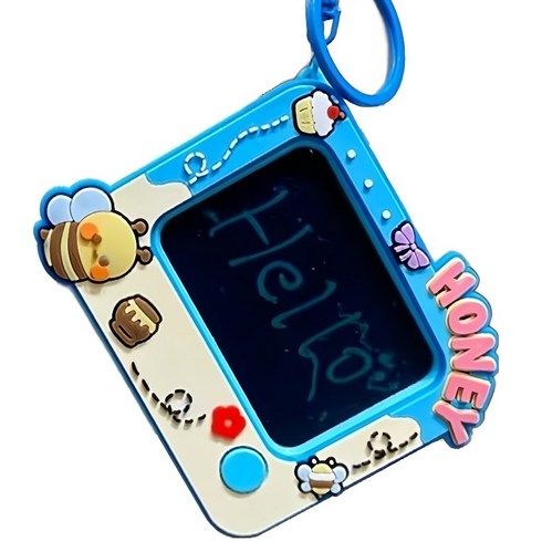 아가플러스 허니비 LCD 미니 보드 키링, 파랑, 1개