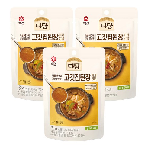 다담 고깃집 된장찌개 양념, 130g, 3개
