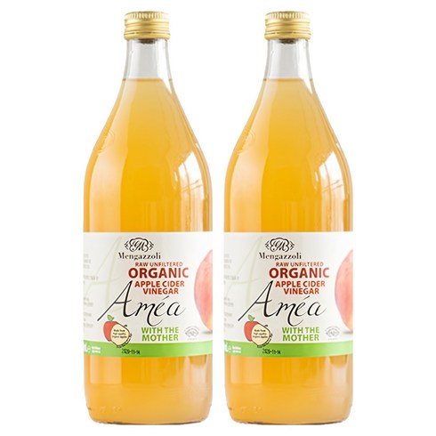 멩가졸리 유기농 언필터드 애플사이다비네거, 1L, 2개