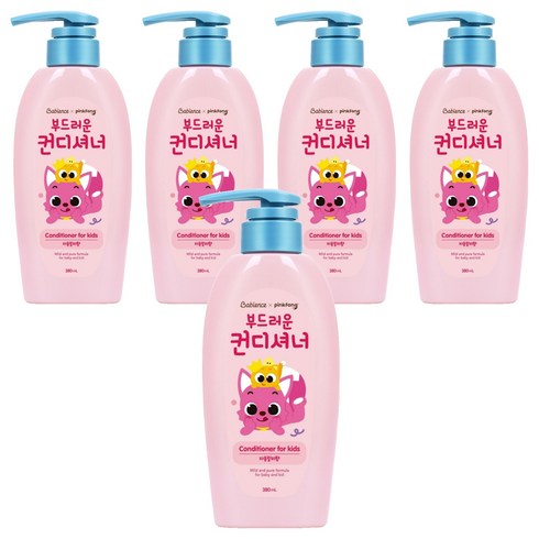 베비언스 핑크퐁 유아용 컨디셔너 자몽릴리향, 5개, 380ml