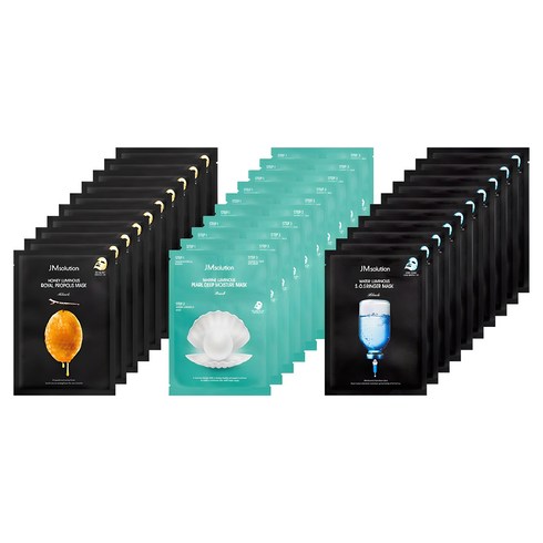 제이엠솔루션 마스크팩 꿀광 10p + 링거 물광 10p + 청광 10p 세트, 30개입, 1개