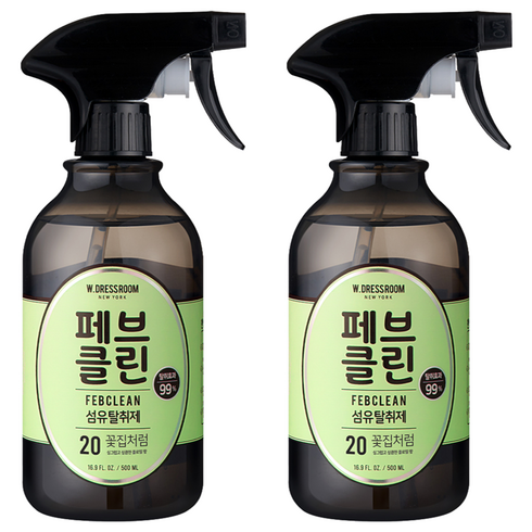 페브클린 더블유드레스룸 20번 플라워샵 섬유탈취제 본품, 500ml, 2개