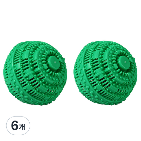 주앤지 무세제 세라믹 실리콘 세탁볼, 그린, 6개