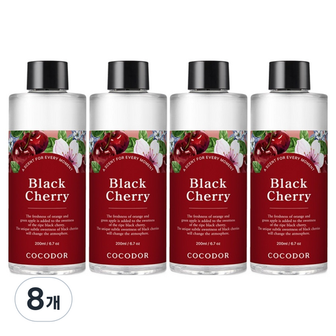 코코도르 디퓨저 리필액, 블랙체리, 200ml, 8개