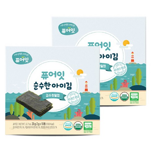 퓨어잇 순수한 아이김, 20g, 2개