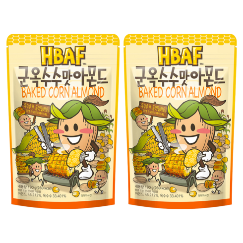 바프 군옥수수맛 아몬드, 190g, 2개