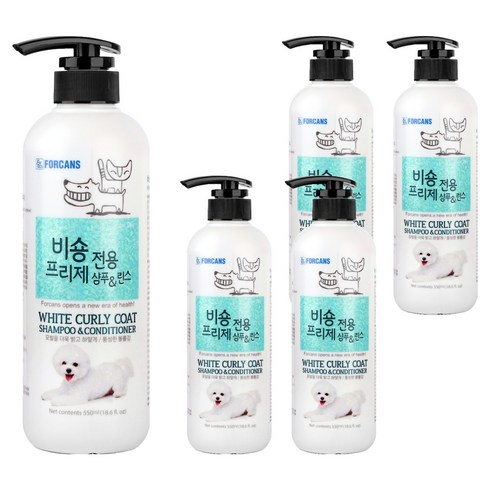 포켄스 비숑프리제 전용 샴푸 앤 린스, 550ml, 1개입, 5개