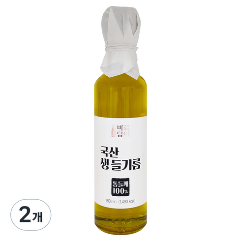 바로담아 생들기름, 2개, 180ml