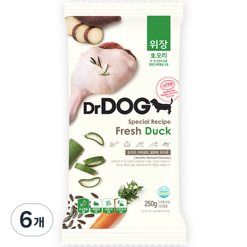 닥터독 강아지 기능성 사료, 위, 250g, 6개