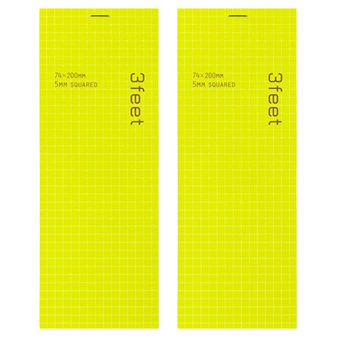 maruman 3 feet 장형 메모지 74 x 200 x 5 mm, 연두, 2개, 1개입