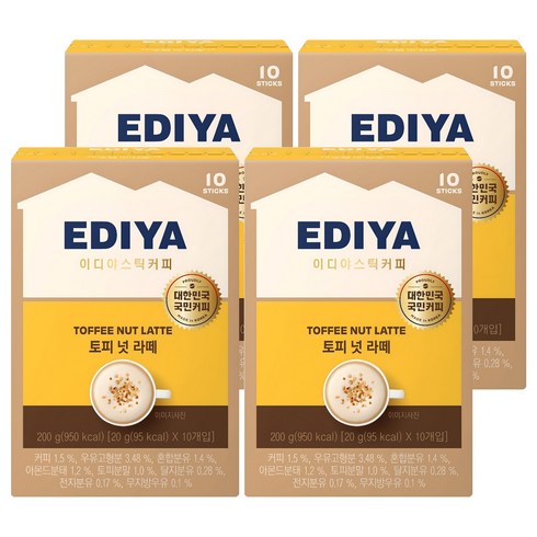 이디야 토피넛 라떼, 20g, 10개입, 4개