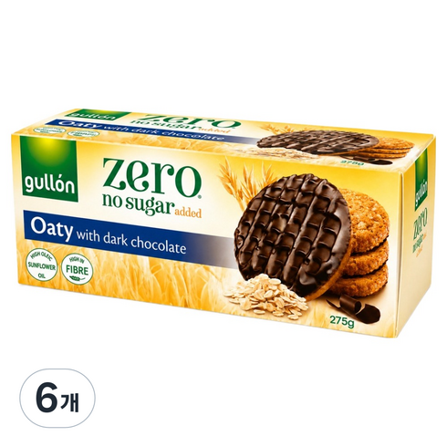 구욘 슈가프리 오트 다크초코 다이제스티브, 275g, 6개