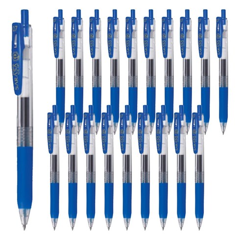 제브라 사라사클립 중성펜 JJB15 0.7mm, 청색, 20개
