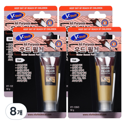 Vtech 우드 필러 오크 50g VT-135O, 8개