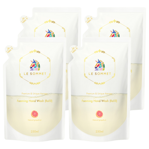 르소메 프리미엄 포밍 핸드워시 리필용, 자몽향, 250ml, 4개