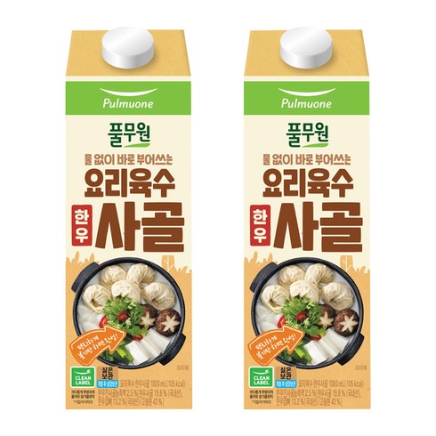 풀무원 요리육수 사골, 1L, 2개