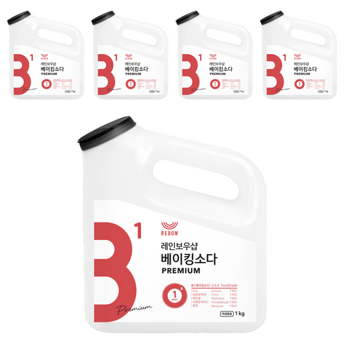 레인보우샵 베이킹소다 프리미엄, 1kg, 5개