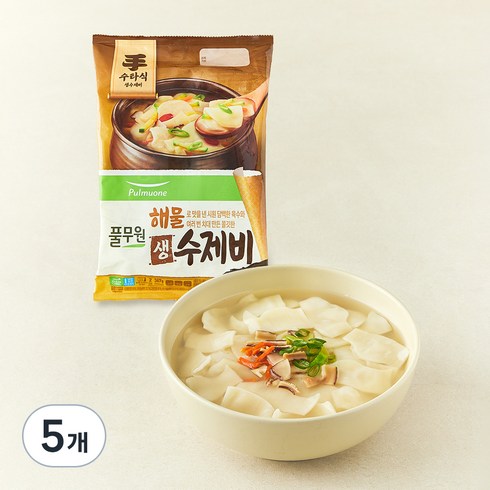 풀무원 해물 생 수제비 2인분, 367g, 5개